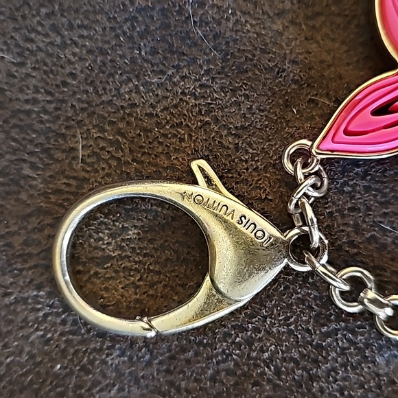 Authentic Louis Vuitton Pink and Yellow Resin Monogram Flower Bag Charm - Picture 2 of 6